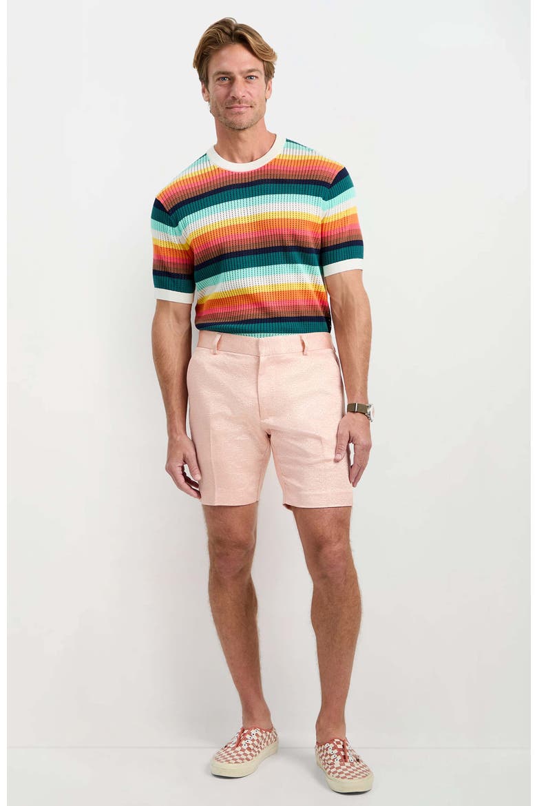 Clyde Short Metallic Jacquard, Main, color, Palazzo Pink