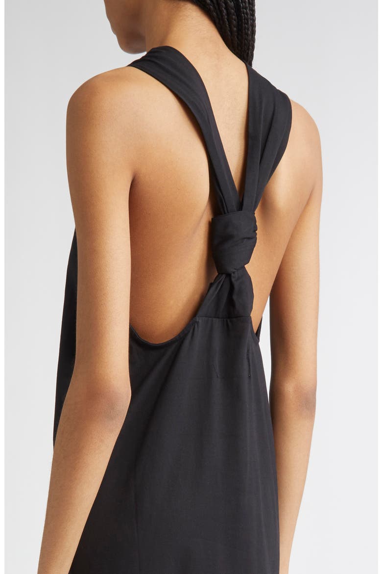 Rayna Knotted Open Back Maxi Dress, Alternate, color, BLACK