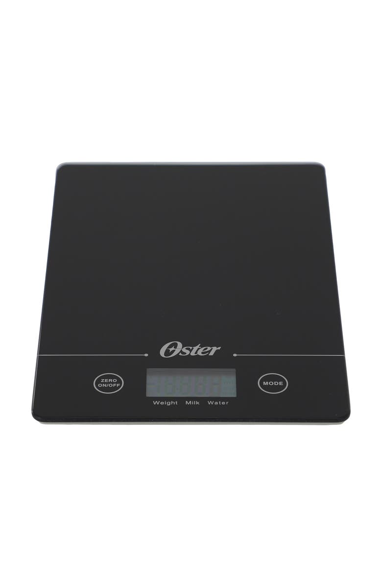 OSTER Gridley Square Tempe Glass Digital Kitchen Scale, Alternate, color, Black