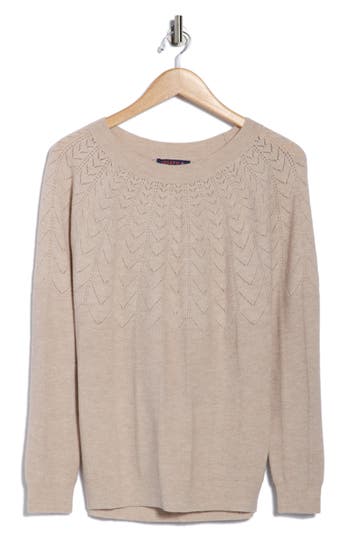 Joseph A Open Stitch Sweater In Brown