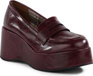 BC Footwear Ambitious Faux Leather Platform Wedge Loafer