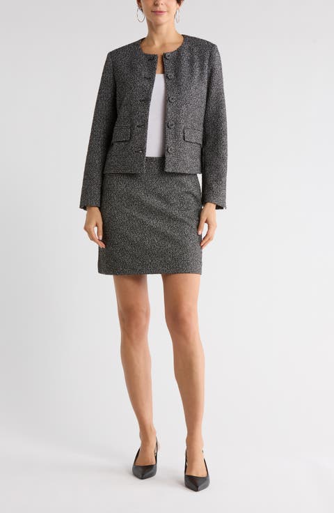 Bouclé Knit Miniskirt