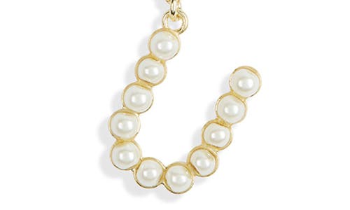 Meshmerise Imitation Pearl Initial Pendant Necklace In Gold