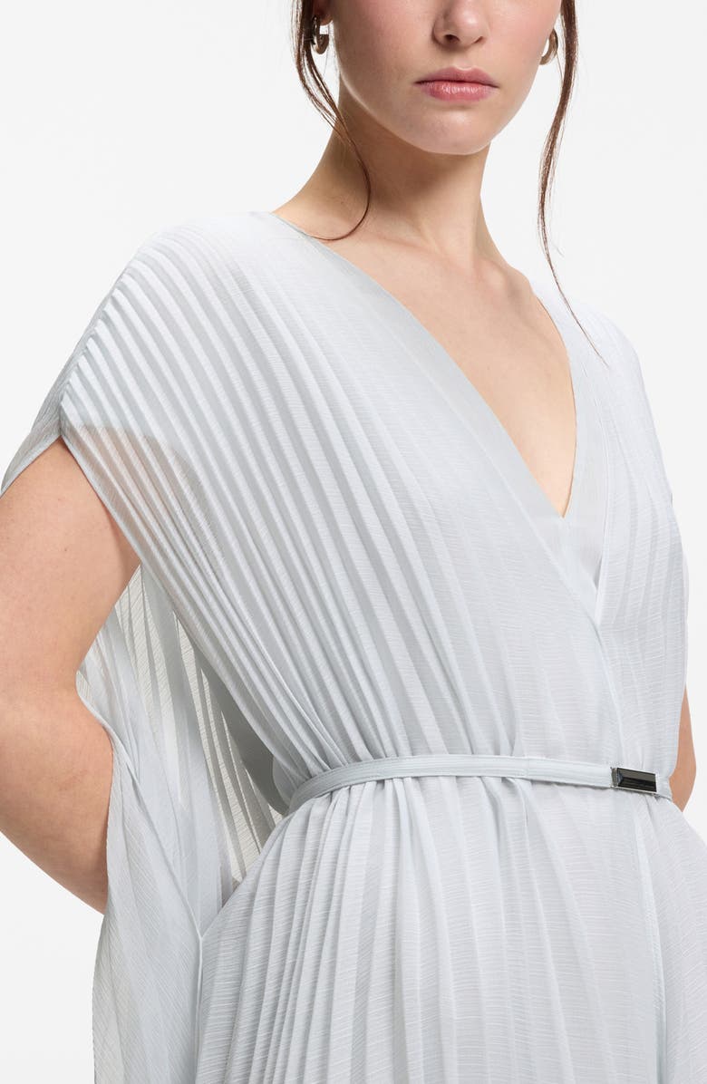 BOSS Doplisse Cape Belted Dress, Alternate, color, Pale Lagoon