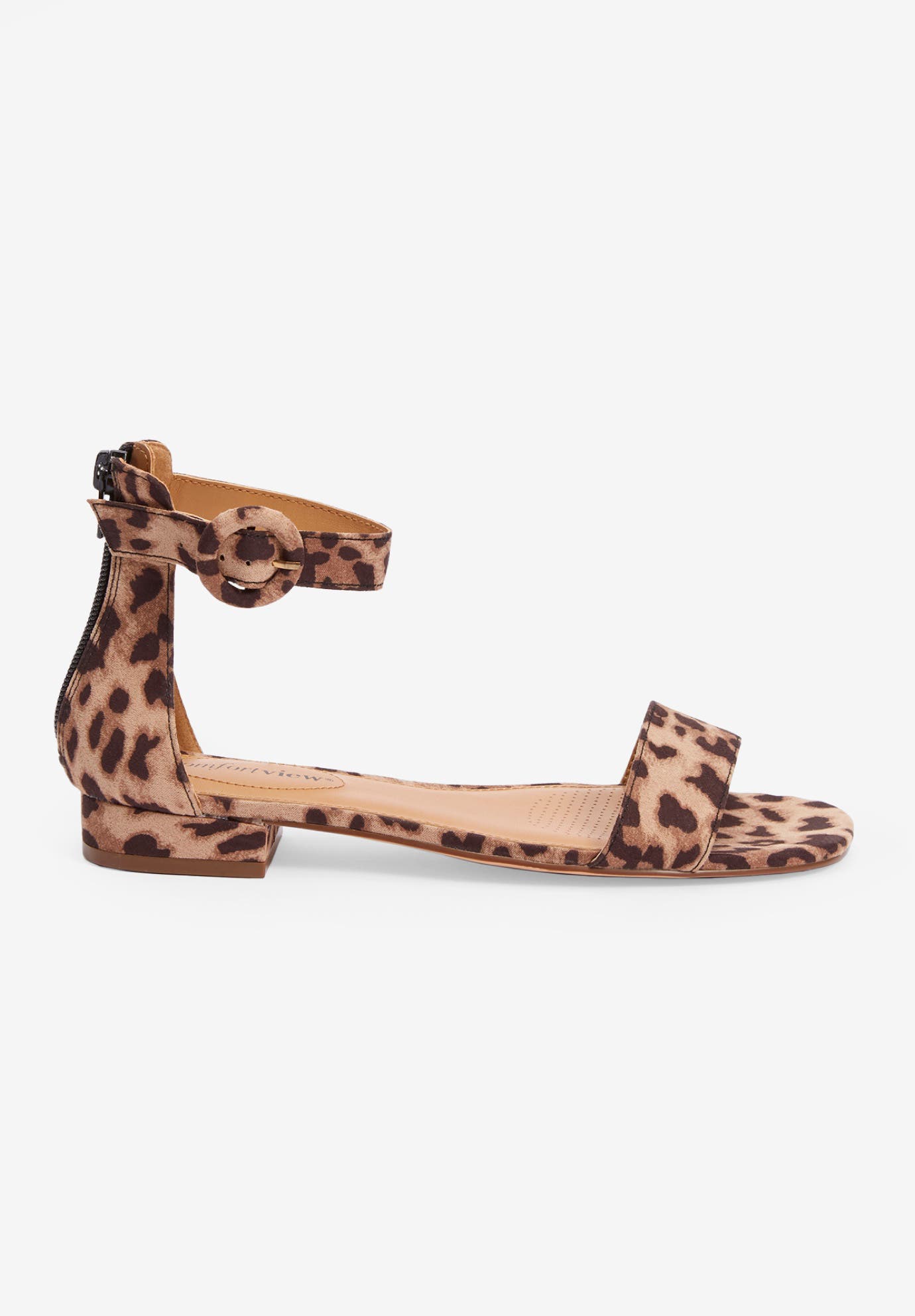 Comfortview The Alora Patterned Sandal, Alternate, color, Leopard