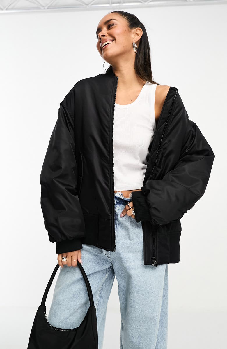 ASOS DESIGN Oversize Bomber Jacket, Main, color,