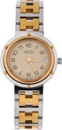 Pre-Owned Hermes Clipper Quartz Watch Stainless Steel with Plated Metal 24