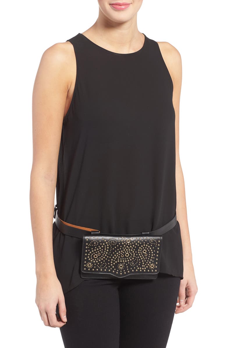 Rebecca Minkoff Bandana Stud Belt Bag, Alternate, color,