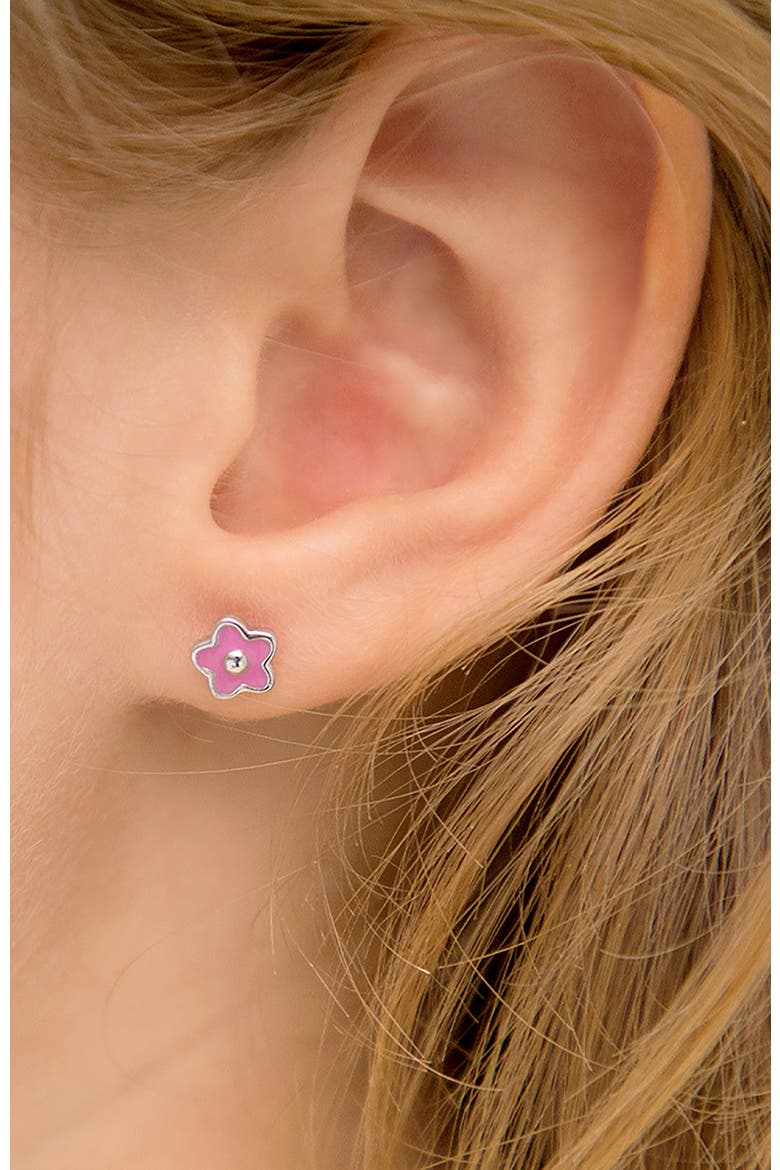 Groovy Flower Earrings, Alternate, color, Pink