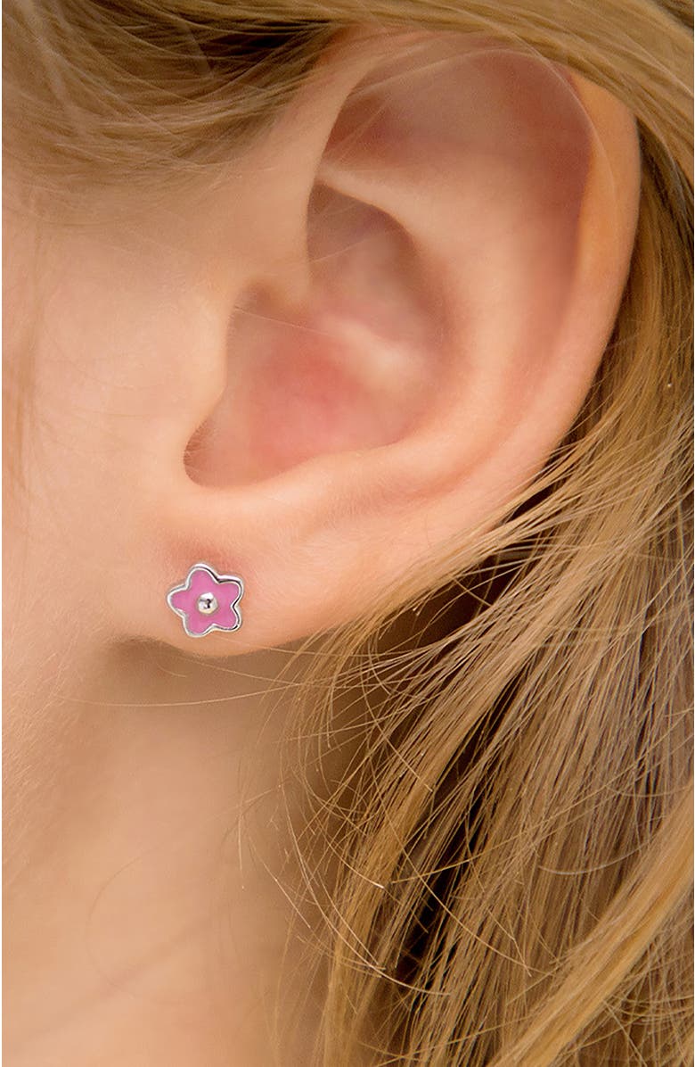 In Season Jewelry Groovy Flower Earrings, Alternate, color, Pink