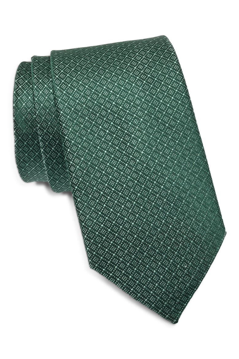 Salerno Mini Silk Jacquard Tie, Main, color, JADE