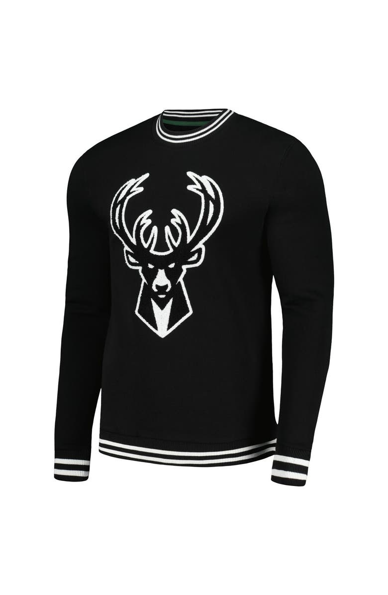 Stadium Essentials Men's Stadium Essentials Black Milwaukee Bucks Club Level Pullover Sweatshirt, Alternate, color, 