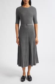 Veronica Beard Elthea Belted Pleated Midi Dress