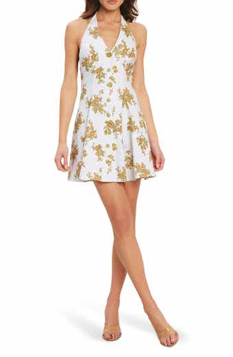 FLYING TOMATO Print Twill Halter Minidress
