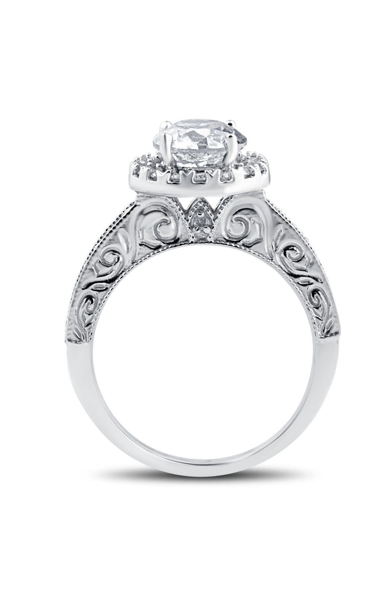 Bliss Diamond Certified 2Ct Diamond Halo Engagement Ring Antique 14k Gold Lab Grown, Alternate, color,