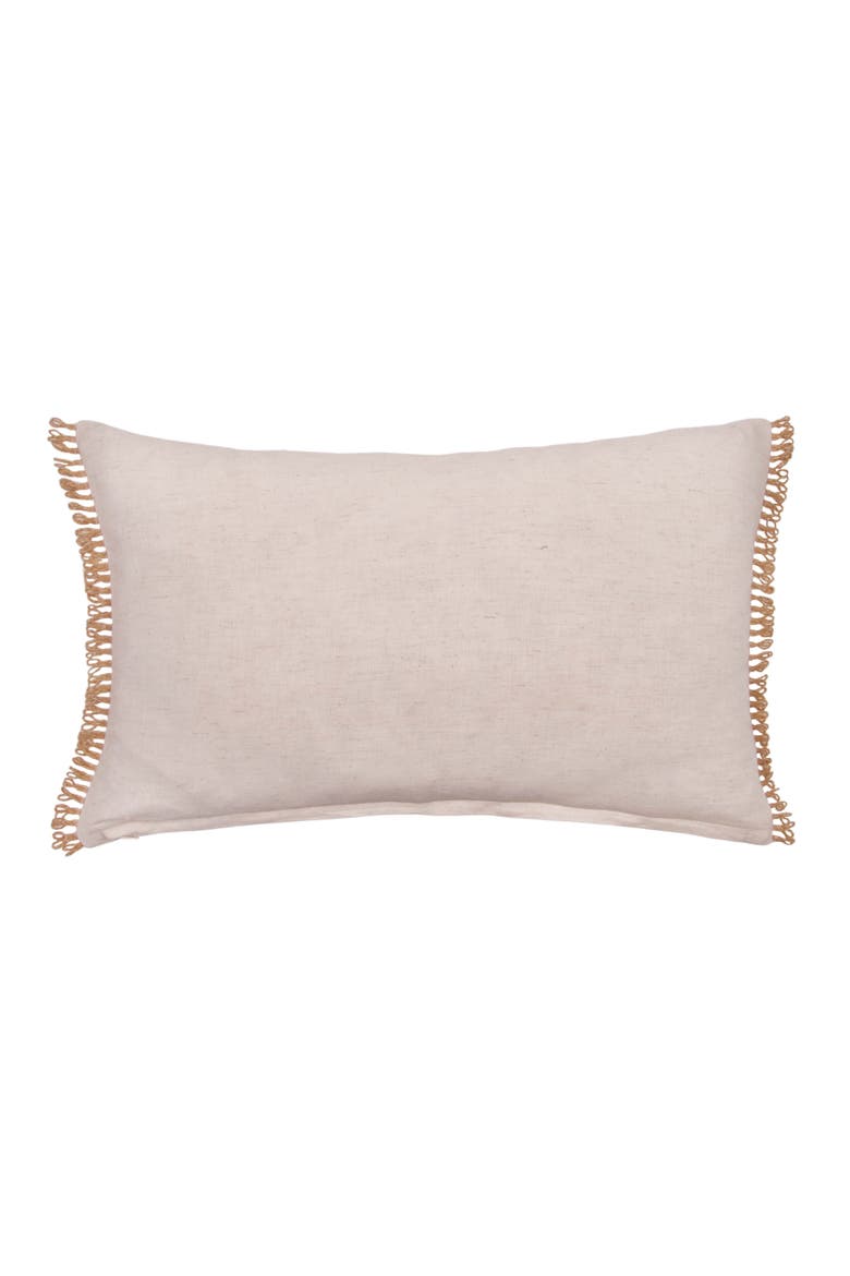 Natural Palms Embellished Woven Throw Pillow, 14" x 22", Alternate, color, Brown