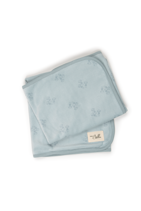 Boy Rattle Print Velour Blanket