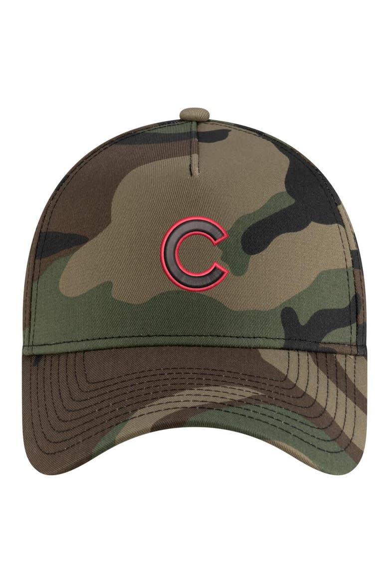 Men's New Era Camo Chicago Cubs Woodland Team Pop 9FORTY A-Frame Adjustable Hat, Alternate, color, Camo