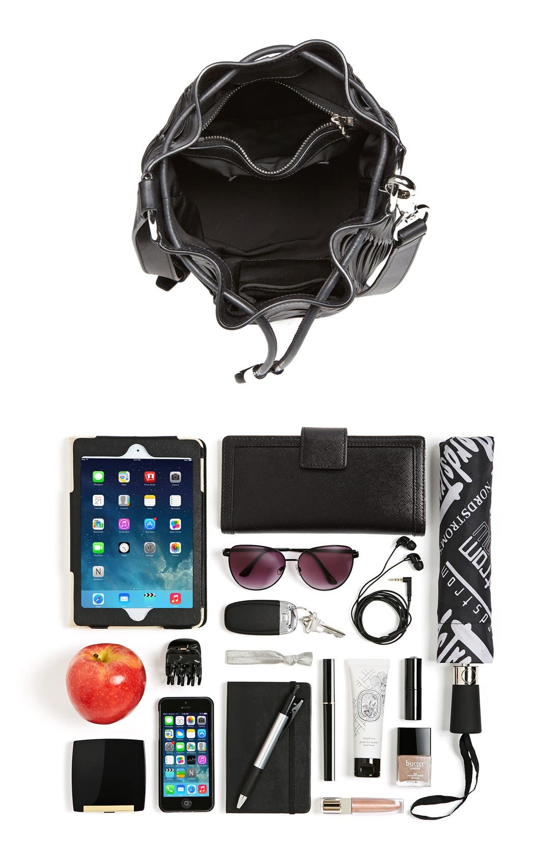 Alexander Wang 'Alpha' Woven Leather Bucket Bag, Alternate, color, 