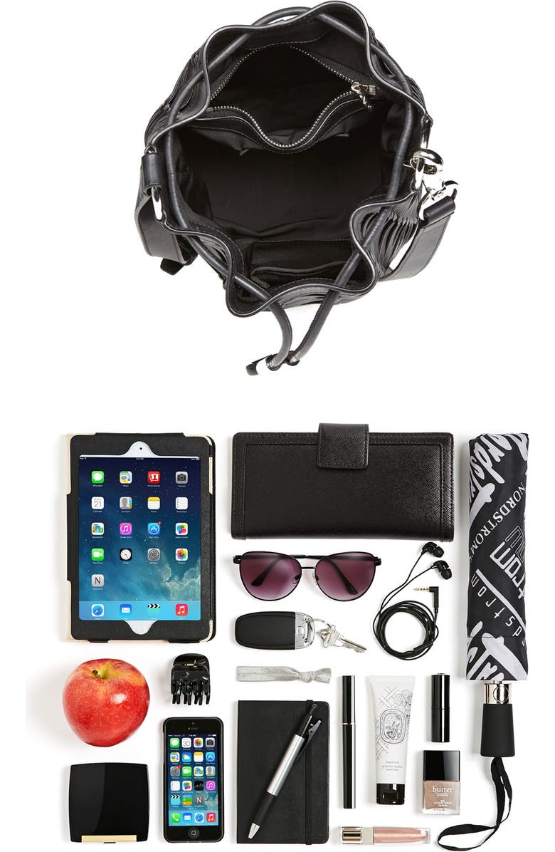 Alexander Wang 'Alpha' Woven Leather Bucket Bag, Alternate, color,