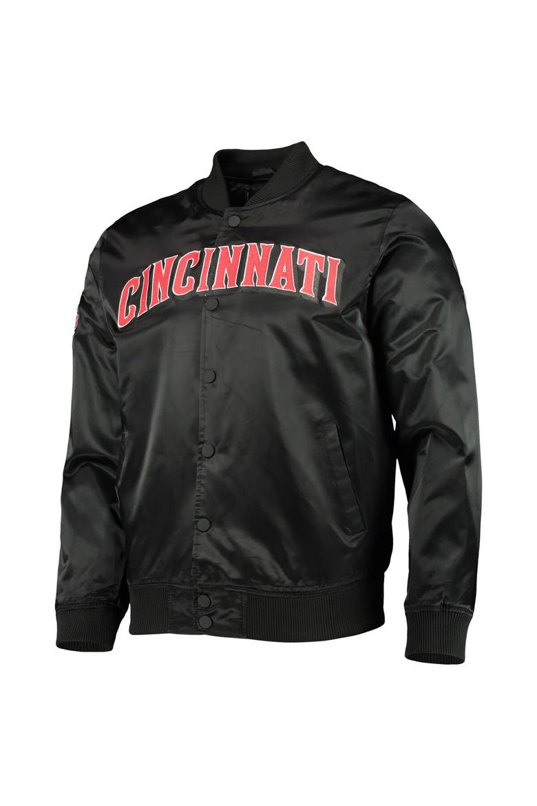 Men's Pro Standard Black Cincinnati Reds Wordmark Satin Full-Snap Jacket, Alternate, color, Black