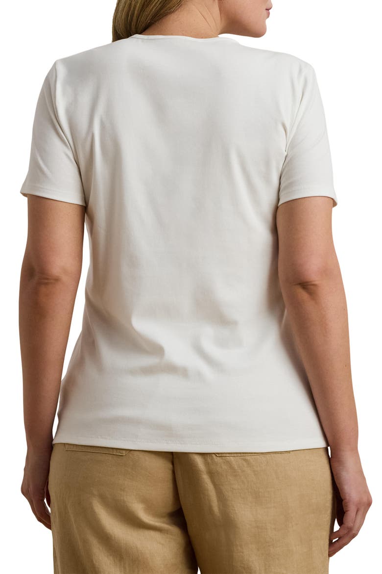 Crewneck Stretch Cotton T-Shirt, Alternate, color, WHITE