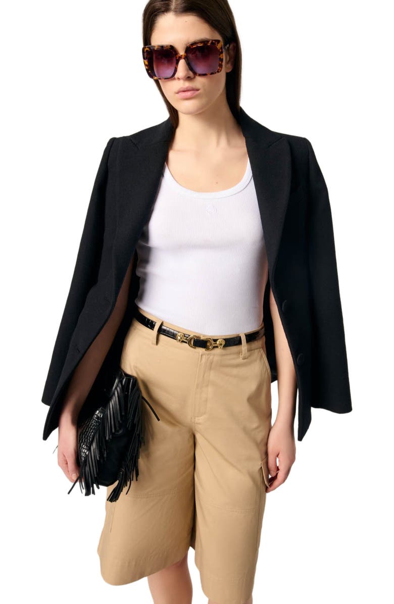 maje Cotton Bermuda shorts, Alternate, color, 