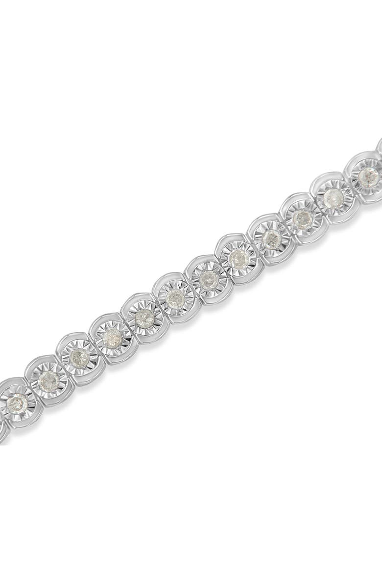 Haus of Brilliance Silver 1.0 Cttw Diamond Miracle-Set Circle Tennis Bracelet, Alternate, color, White