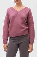 MANGO TEEN Wide V-Neck Cotton Sweater