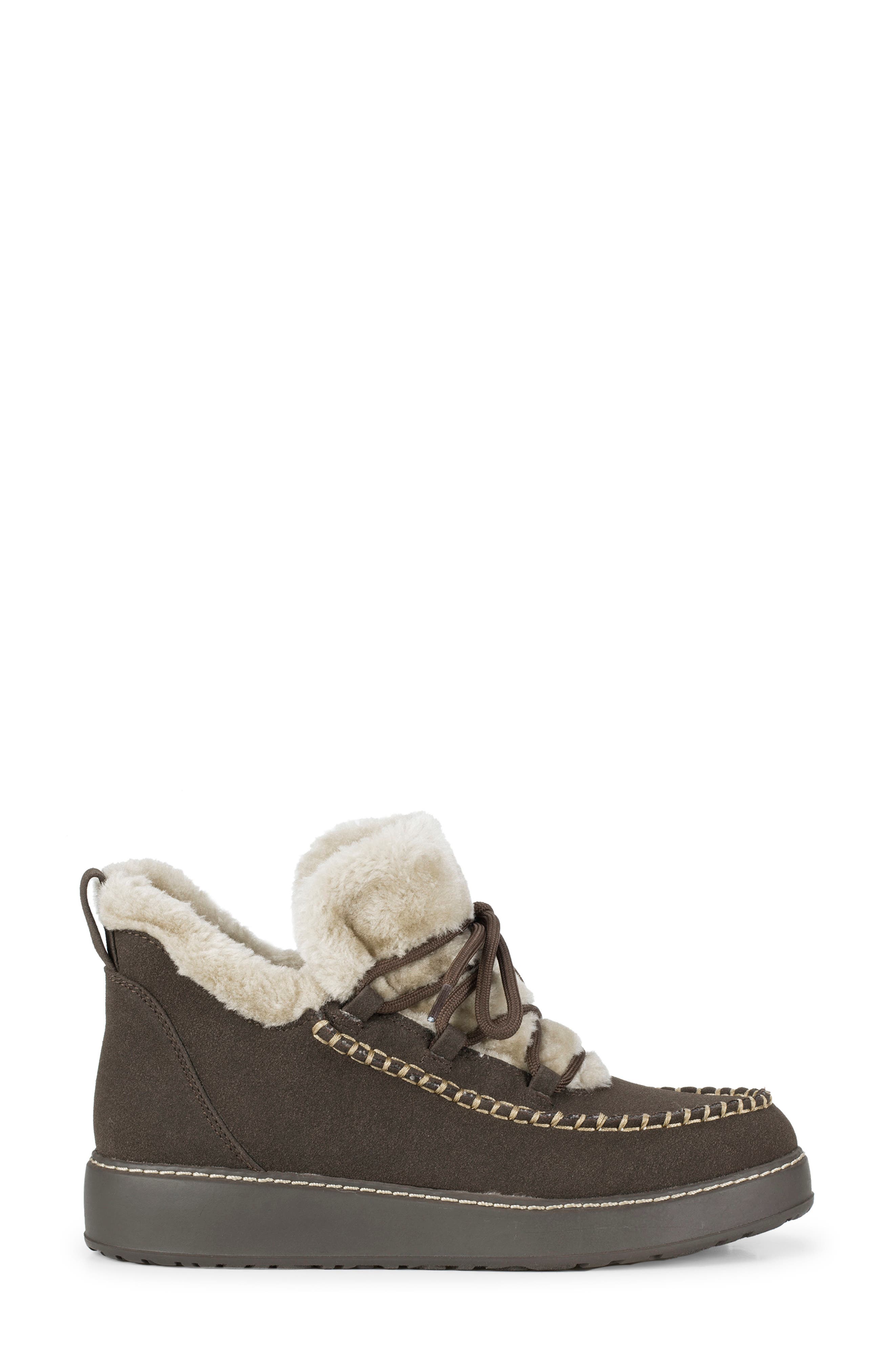 Faelyn Moc Toe Faux Fur Lined Boot, Alternate, color, DARK BROWN