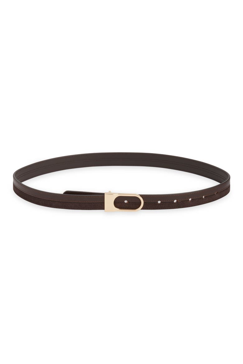 Ellison Leather & Suede Belt, Main, color, GROUND COFFEE