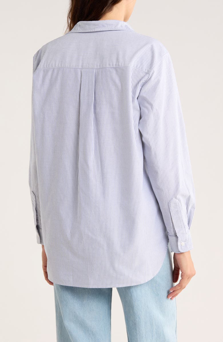 Frank & Eileen Joedy Boyfriend Cotton Button-Up Shirt, Alternate, color, Blue White Stripe