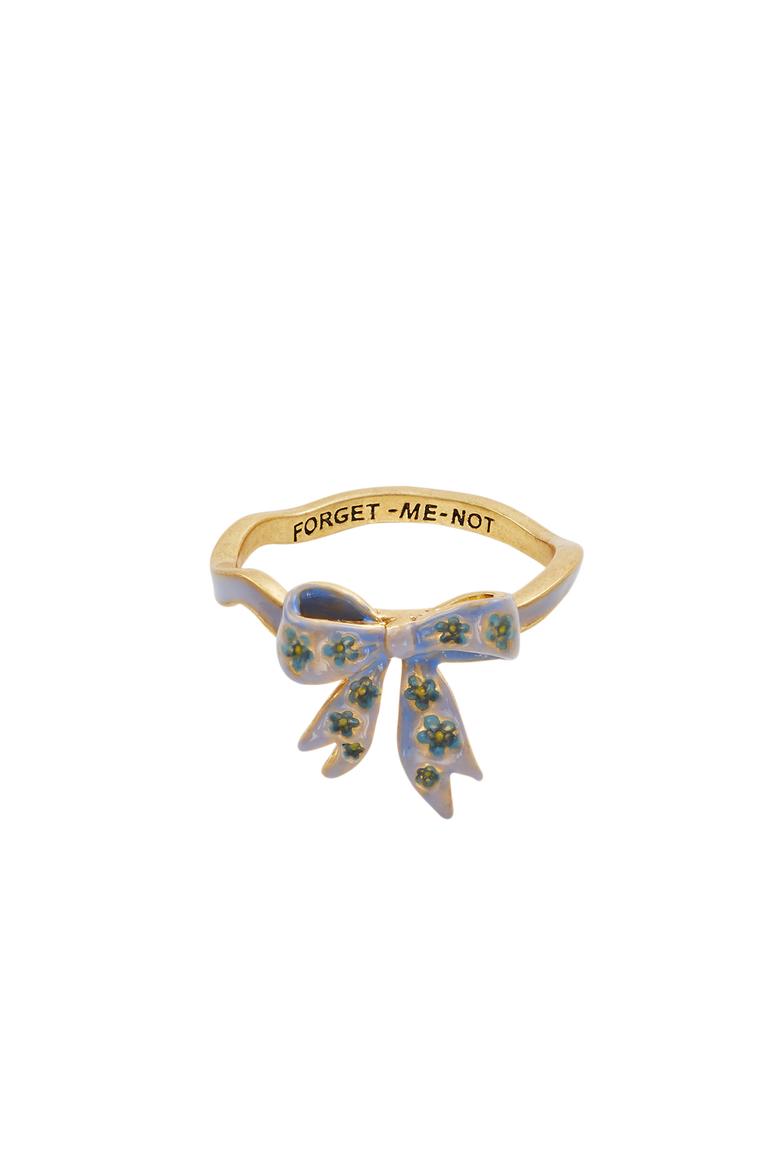 Forget Me Not Bow Ring, Alternate, color, Gold