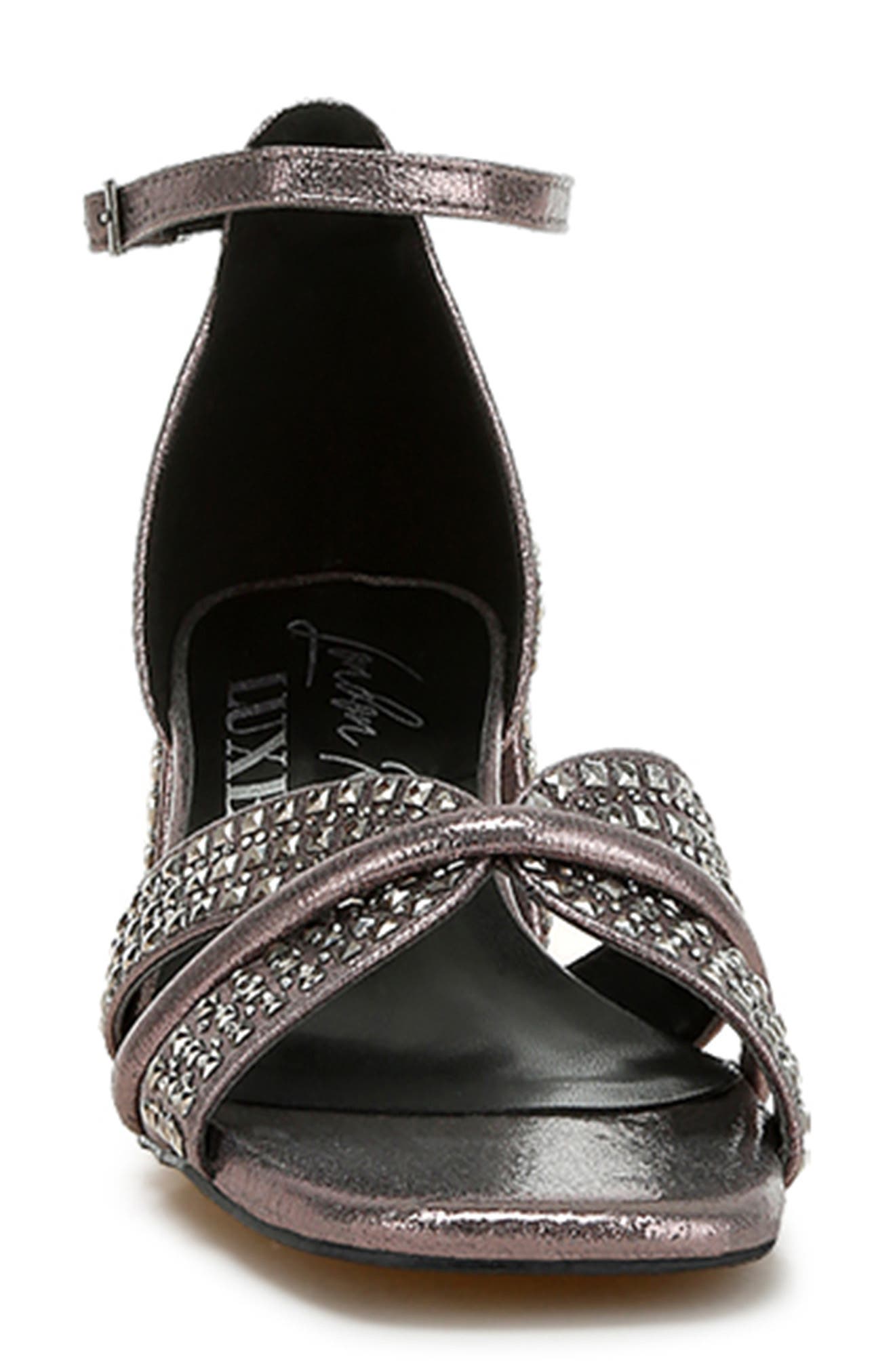 Babylon Embellished Block Heel Sandal, Alternate, color, PEWTER