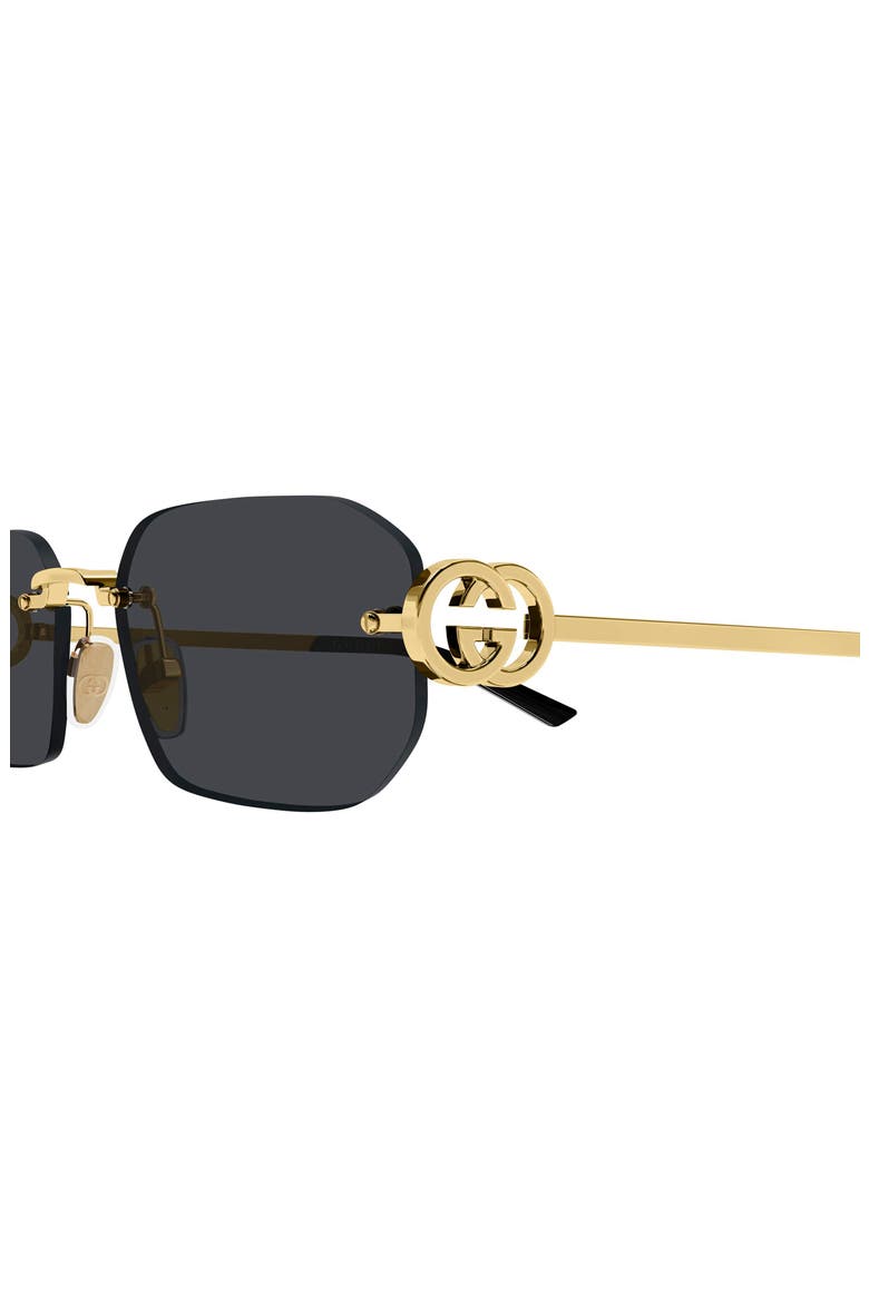 GG2228S 57mm Gradient Rectangular Sunglasses, Alternate, color, GOLD/ BLACK