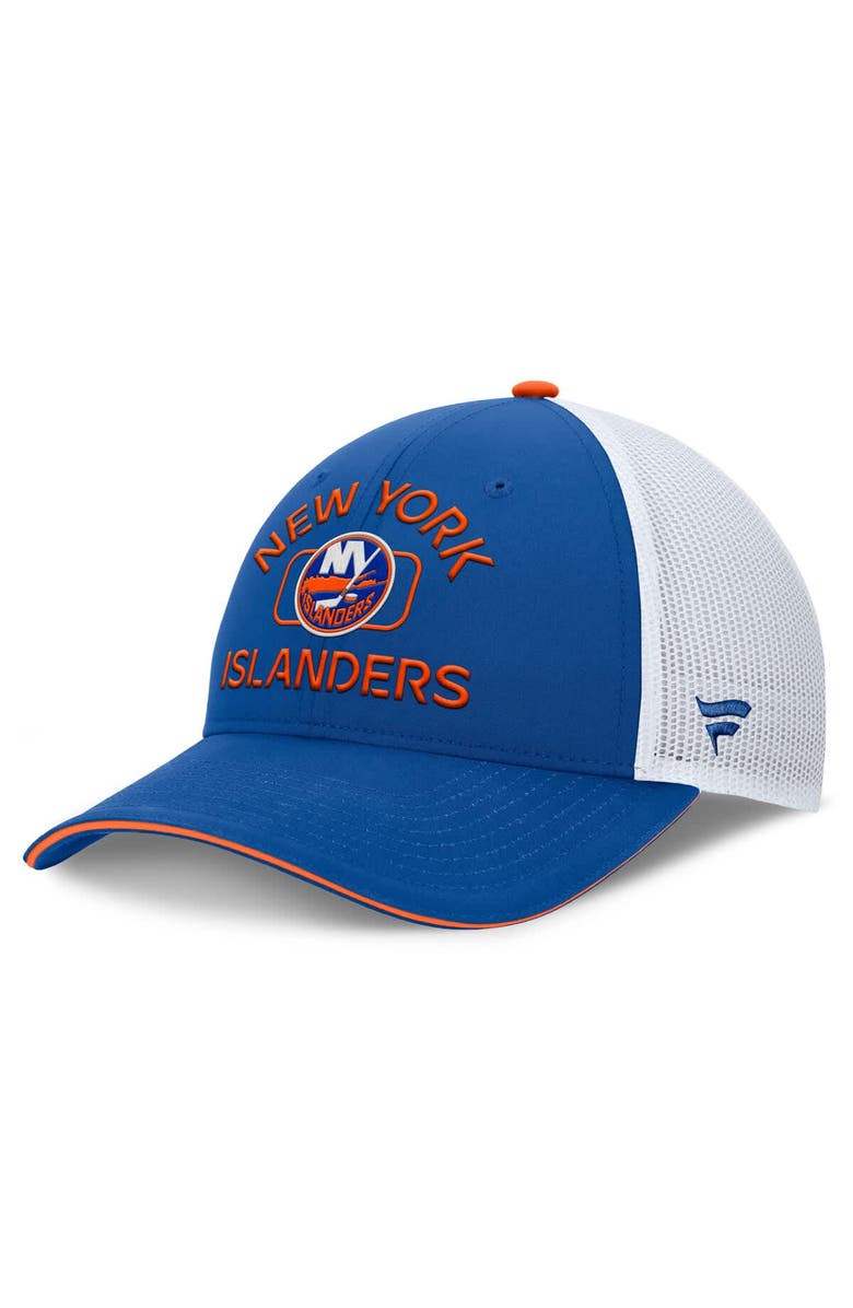 FANATICS Men's Fanatics Royal/White New York Islanders Authentic Pro Rink Trucker Hat, Main, color, Royal
