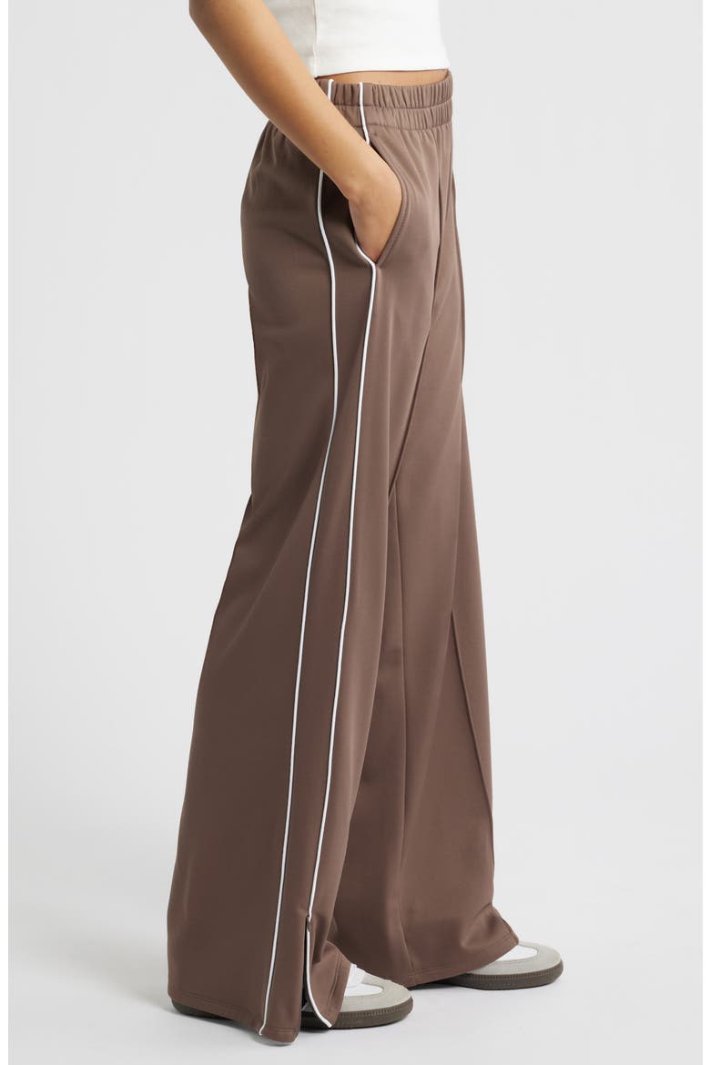 Fleece Track Pants, Alternate, color, BROWN QUARTZ