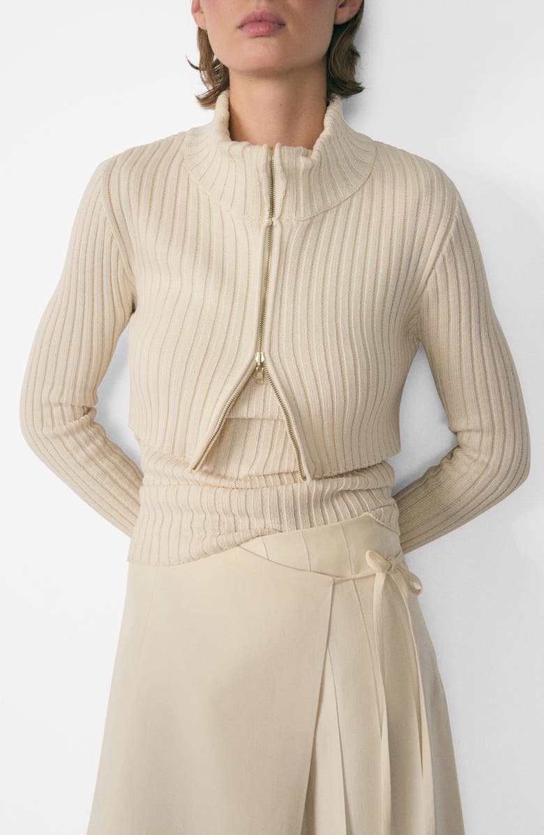 MANGO Patchwork Sweater, Main, color, Ecru