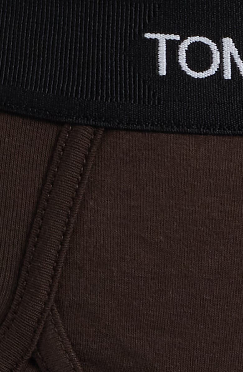 TOM FORD Cotton Stretch Jersey Briefs, Alternate, color, Chocolate