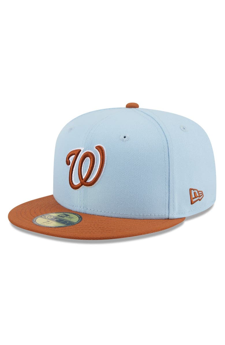 New Era Men's New Era Light Blue/Brown Washington Nationals Spring Color Basic Two-Tone 59FIFTY Fitted Hat, Main, color, 