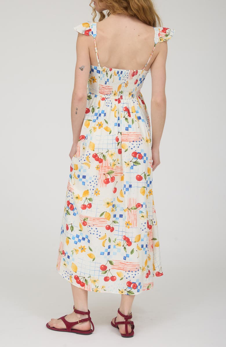 Blu Pepper Fruit Print Midi Dress, Alternate, color,