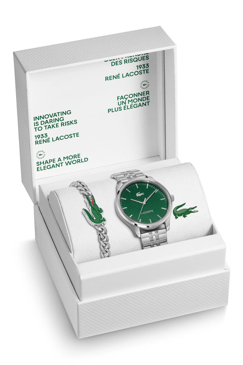 Men's Lisbon Bracelet Watch Gift Set, 42mm, Alternate, color, GREEN