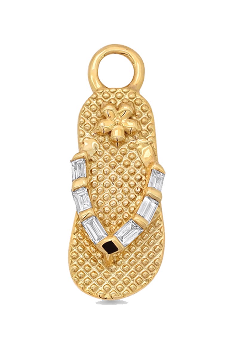 Papua Diamond Flip Flop Charm, Main, color, YELLOW GOLD
