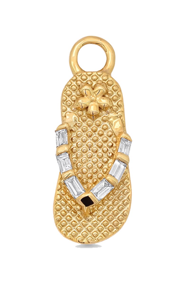Sara Weinstock Papua Diamond Flip Flop Charm, Main, color, Yellow Gold