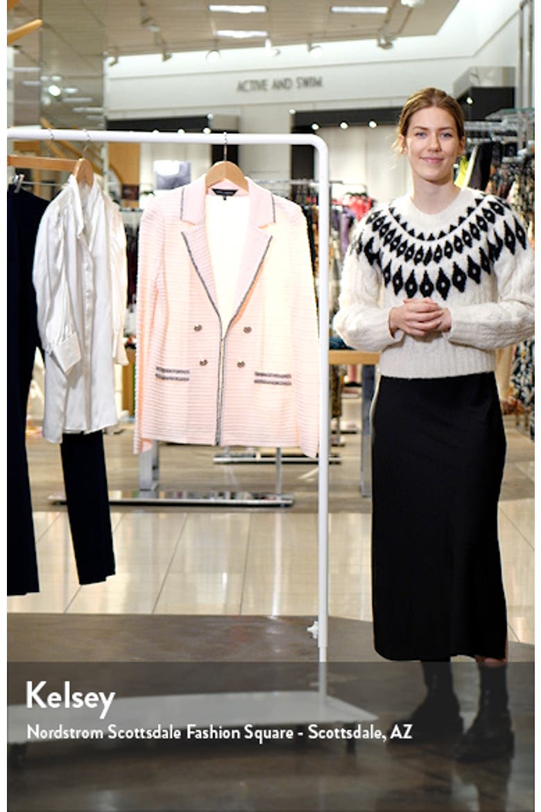 Contrast Trim Textured Knit Blazer video