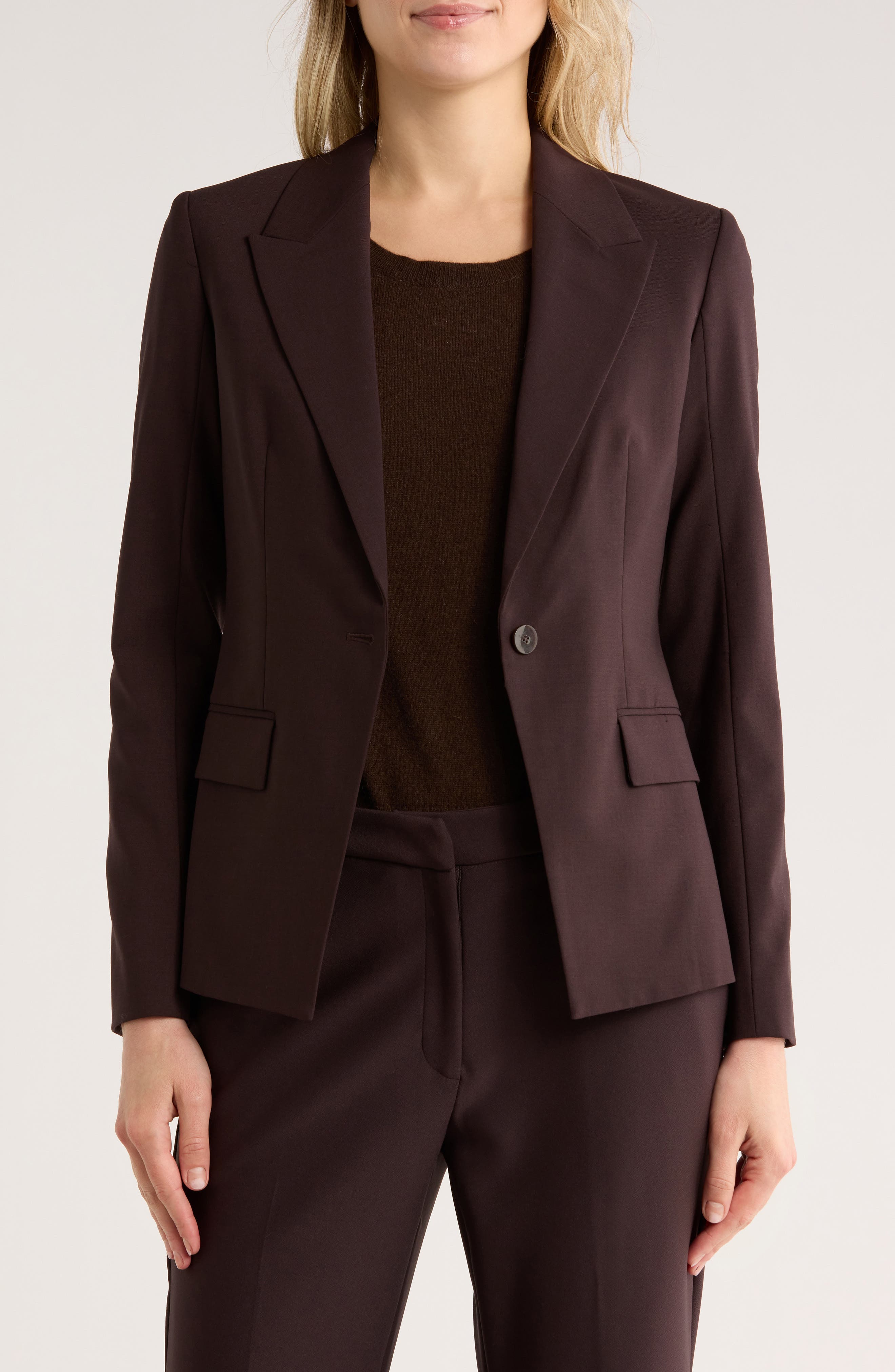 Theory Angled Stretch Wool Blazer