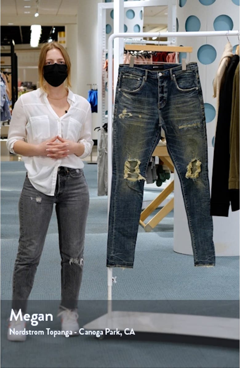 PURPLE Knee Blowout Slim Jeans, sales video thumbnail