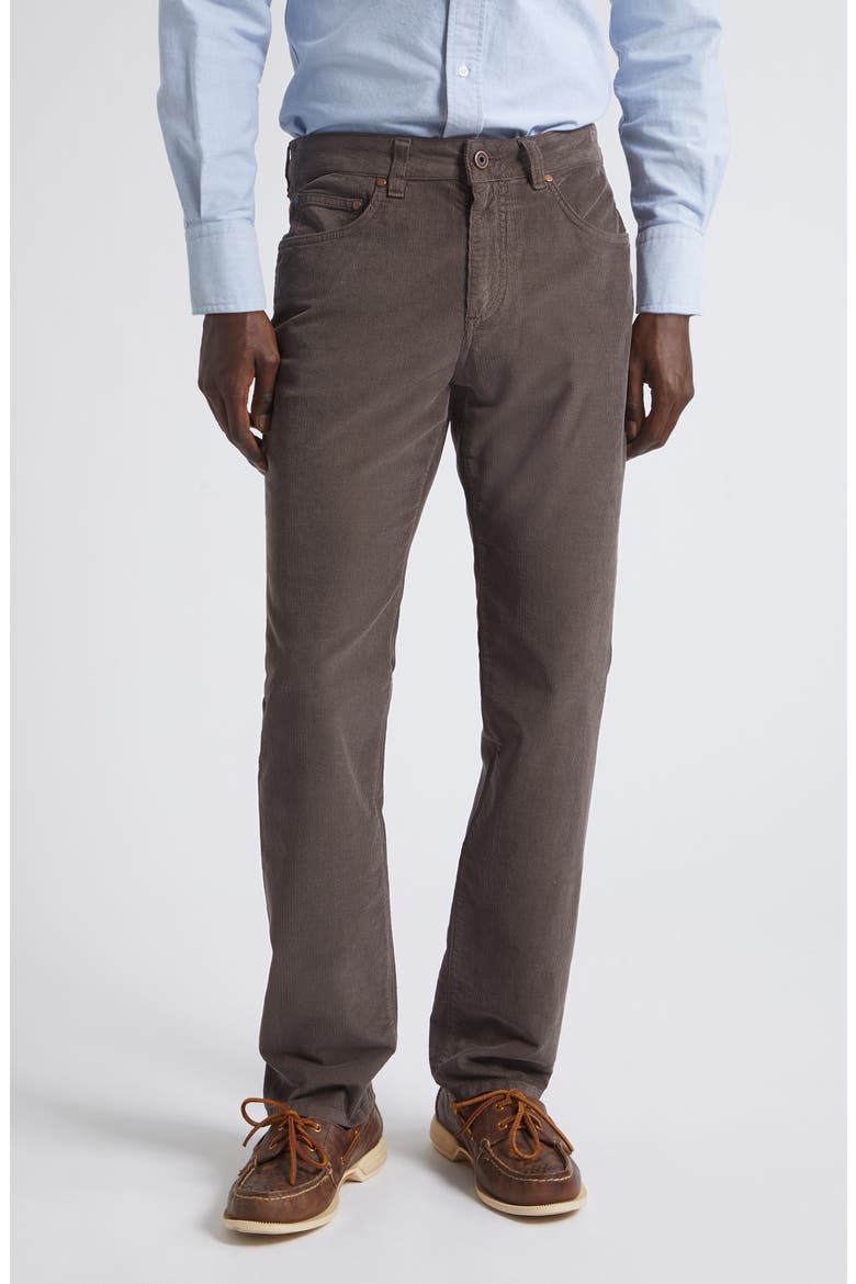 Five-Pocket Stretch Corduroy Pants, Main, color, BROWN