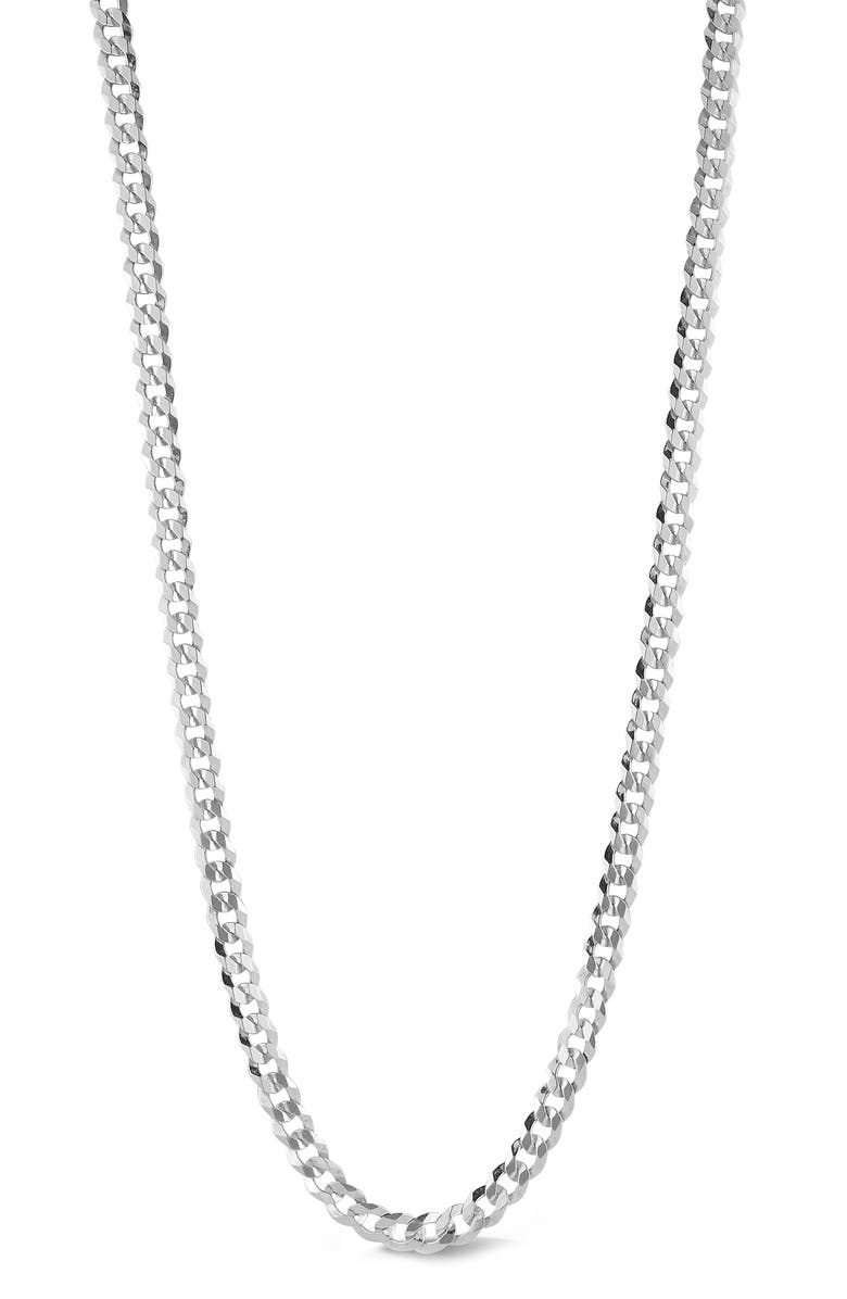 Yield of Men Men's Sterling Silver Curb Necklace, Main, color, Silver