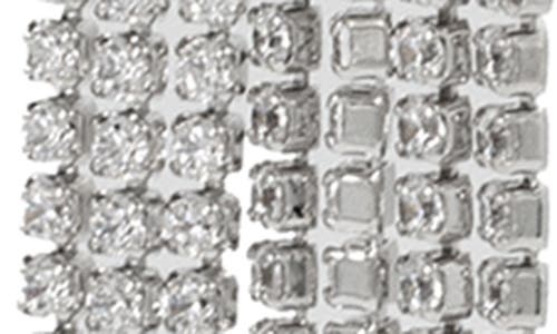 Cz By Kenneth Jay Lane Cubic Zirconia Tiered Fringe Earrings In Metallic